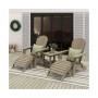 5-Piece Outdoor Adirondack Chair with Ottoman and Side Table Set