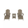 5-Piece Outdoor Adirondack Chair with Ottoman and Side Table Set