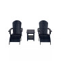 5-Piece Outdoor Adirondack Chair with Ottoman and Side Table Set