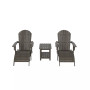 5-Piece Outdoor Adirondack Chair with Ottoman and Side Table Set