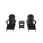 5-Piece Outdoor Adirondack Chair with Ottoman and Side Table Set