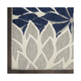 Aloha ALH05 Ivory and Navy 2' x 6' Runner Rug