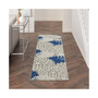 Aloha ALH05 Ivory and Navy 2' x 6' Runner Rug