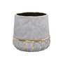 8.5" Regal Stone Decorative Planter with Gold-Tone Accents
