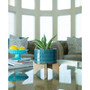Arrow Ceramic Planter on Wood Stand, 6.25"