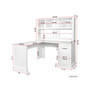 Home Office Computer Desk with Hutch, Antiqued White finish