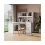 Home Office Computer Desk with Hutch, Antiqued White finish