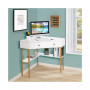 Corner Computer Desk Writing Workstation Study Desk w/ 2 Drawers
