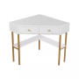 Corner Computer Desk Writing Workstation Study Desk w/ 2 Drawers