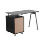 Computer Desk With Tempered Glass Top And Three Drawer Pedestal