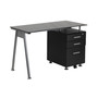 Computer Desk With Tempered Glass Top And Three Drawer Pedestal