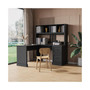 Home Office Computer Desk with Hutch, Antiqued Black finish