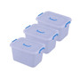 Vintiquewise Large Clear Storage Container with Lid and Handles, Set of 3