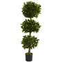 5' Artificial Triple Bay Leaf UV-Resistant Indoor/Outdoor Topiary
