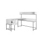Wood L-Shape with Hutch and Storage Desk