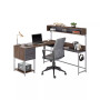 Wood L-Shape with Hutch and Storage Desk