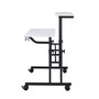 Rolling Writing Desk with Height Adjustable Desktop and Moveable Shelf, White