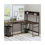 L-Shaped Office Desk with Large Tabletop Workspace and Bottom Tower Shelf