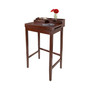 Transitional Brighton High Desk with 2 Drawers, Walnut