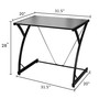 Glass Top Computer Desk Laptop Writing Study Workstation