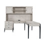 Zane 4PC Modular Desk Set (Modular Keyboard Tray, Writing Desk, Modular File and Hutch)