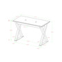 Home Office 48" Glass Metal Computer Desk - White