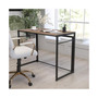 Perth Folding Computer Desk With Rustic Wood Grain Finish And Metal Frame, Folding Laptop Desk For Home Office