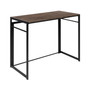 Perth Folding Computer Desk With Rustic Wood Grain Finish And Metal Frame, Folding Laptop Desk For Home Office