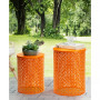 Multi-Functional Metal Garden Stool or Plant Stand or Accent Table, Set of 2