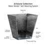 35138 Artstone Ella Tall Square Planter Black -13.5 Inch