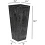 35138 Artstone Ella Tall Square Planter Black -13.5 Inch