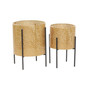by Cosmopolitan Metal Planters with Stand, Set of 2