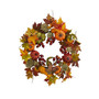 24" Pumpkin, Gourd, Berry and Maple Leaf Wreath