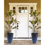 Oversized Faux Ceramic Textured Tall Pot Planter, Set of 2