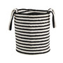 13" Boho Chic Basket Planter with Stripe and Handles