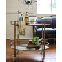 Metal Oval 2-Tier Bar Cart on Casters