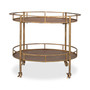 Metal Oval 2-Tier Bar Cart on Casters