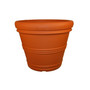 Plastic Rolled Rim Planter Terra Cotta Color 13.5"
