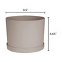 Mathers Round Plastic Planter with Saucer Tray Pebble Stone, 8in