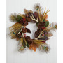 27" Magnolia Leaf, Berry, Antler & Peacock Feather Artificial Wreath