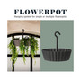 Sunny Hanging Lace Pattern Planter Round Anthracite 10in