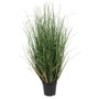 24" Artificial Potted Green Curled Grass