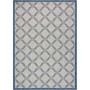 Country Side CTR02 Ivory and Blue 3'6" x 5'6" Outdoor Area Rug