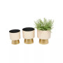 Metal Planter with Gold-Tone Base Set of 3