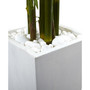 5' Bamboo UV-Resistant Indoor/Outdoor Artificial Tree with White Planter