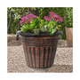 Outdoor Dragon Banded Plastic Planter Bronze 13 Inches