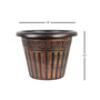 Outdoor Dragon Banded Plastic Planter Bronze 13 Inches