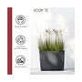 Paris Plastic Rectangular Flower Pot , Dark Grey, 23.5"