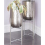 Metal Deep Recessed Dome Planter with Removable Stand Set of 2