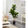 65” Indoor/Outdoor UV-Resistant Artificial Fiddle Leaf Tree
